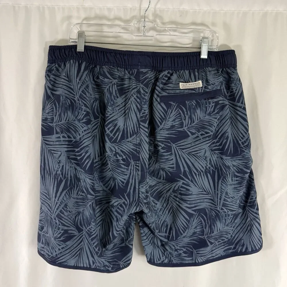 Fair Harbor Swim Trunks Men's XXL Blue Floral Hawaiian Drawstring Pull On 8
